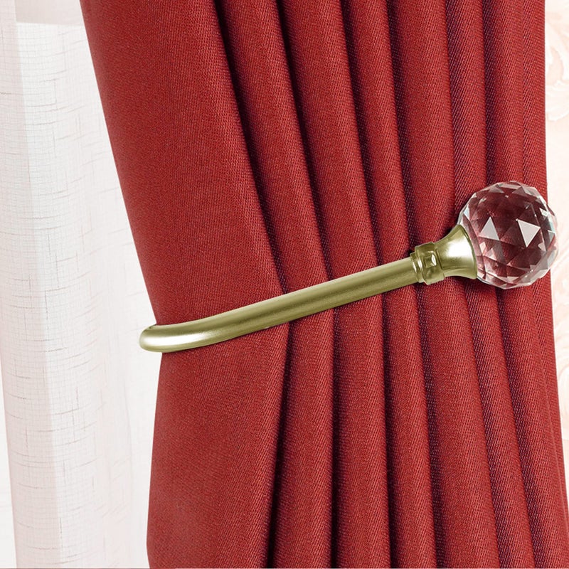 HEMOUR Curtain Holdback, 4Pcs Wall Mounted Drapery Tiebacks with Clear Crystal Ball, Heavy Duty Metal Decorative Window Drapery Curtain Holder Curtain Hooks with Screws, Sliver - Image 3